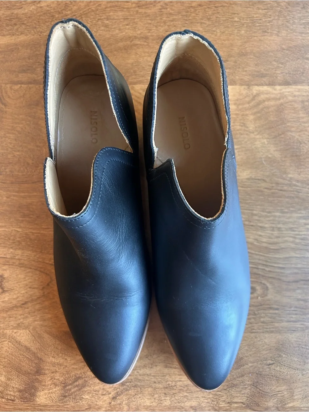 Nisolo Mia Everyday Ankle Booties in Black Leather Size 9.5